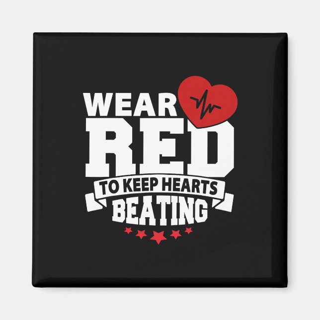 Imán Mes de la Salud - Vestir Rojo - Conciencia sobre l (Frente)