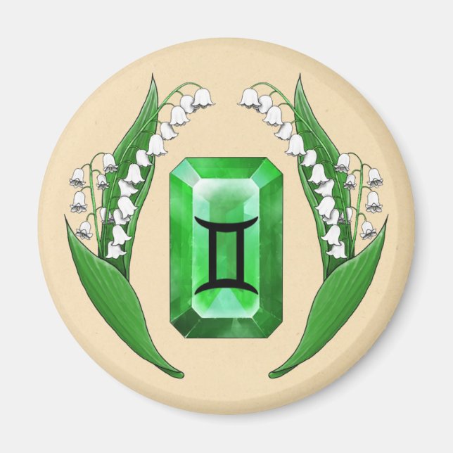 Imán Mes de nacimiento Mayo Gemini (Frente)