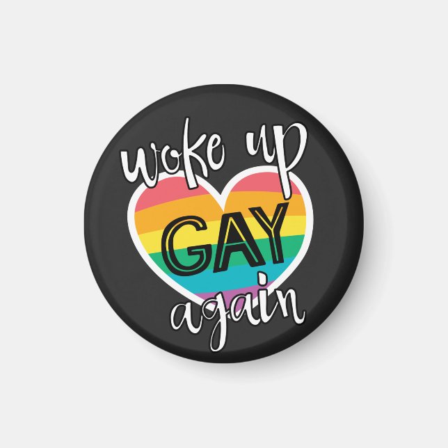 Imán Mes de orgullo lgbt despertó gay de nuevo arcoiris (Frente)