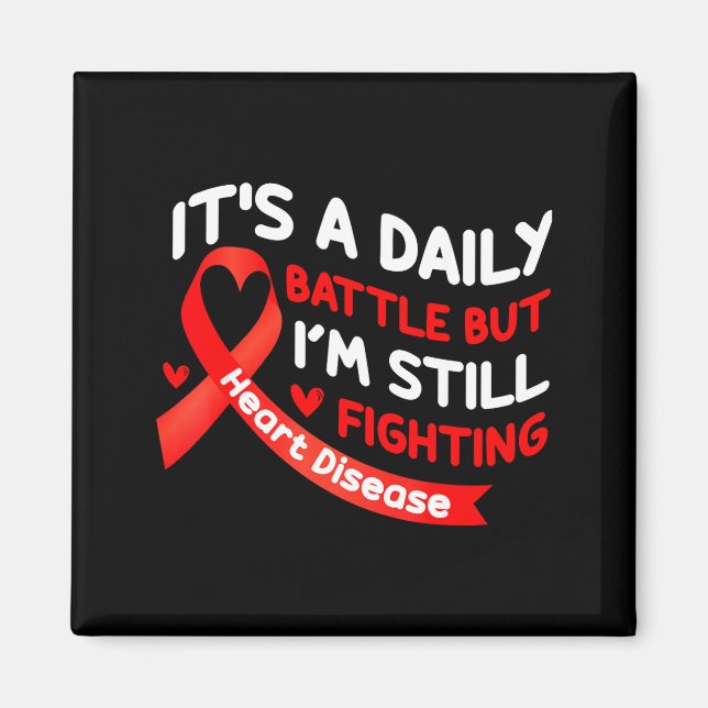 Imán Mes de salud del corazón rojo concienciación sobre (Frente)