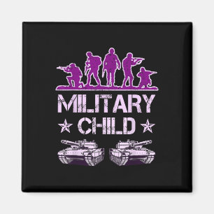 Imán Mes Del Niño Militar Para Niños Camo Milit Púrpura