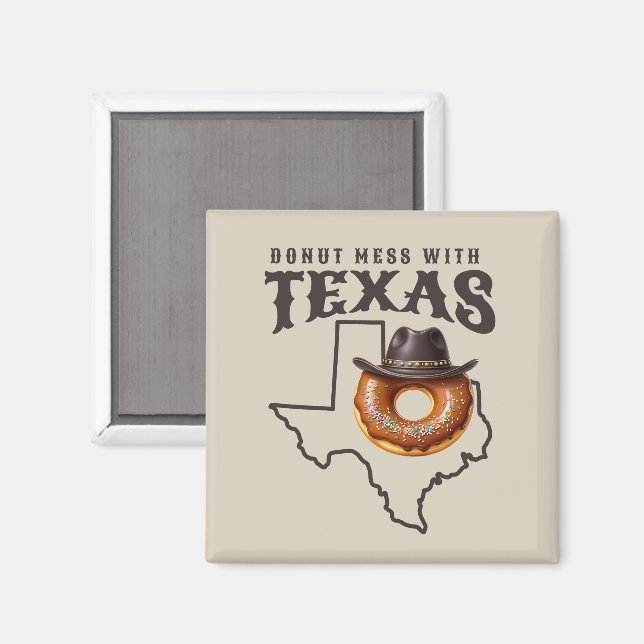 Imán Mess ruso de donut con recuerdos de Texas (Anverso/Reverso)