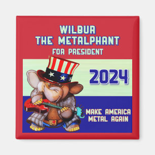 Imán Metalfante para el presidente 2024 Magnet rojo