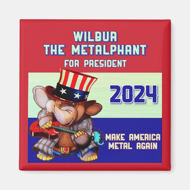 Imán Metalfante para el presidente 2024 Magnet rojo (Frente)