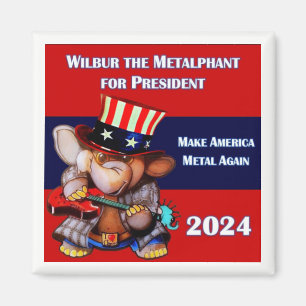 Imán Metalfante para Presidente 2024 Magnet white