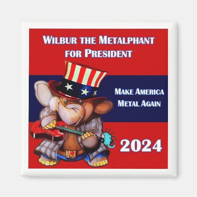 Imán Metalfante para Presidente 2024 Magnet white (Frente)
