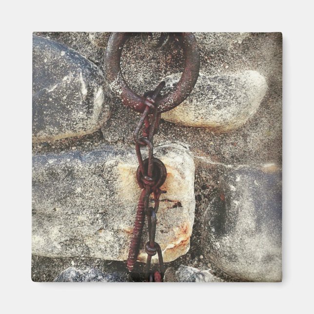 Imán Metalizado antiguo y rocas (Frente)