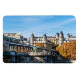 Imán Metro aéreo en Pont de Bir-Hakeim - París, Francia