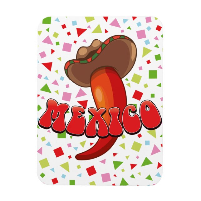 Imán México Chili Pepper lindo fiesta (Vertical)