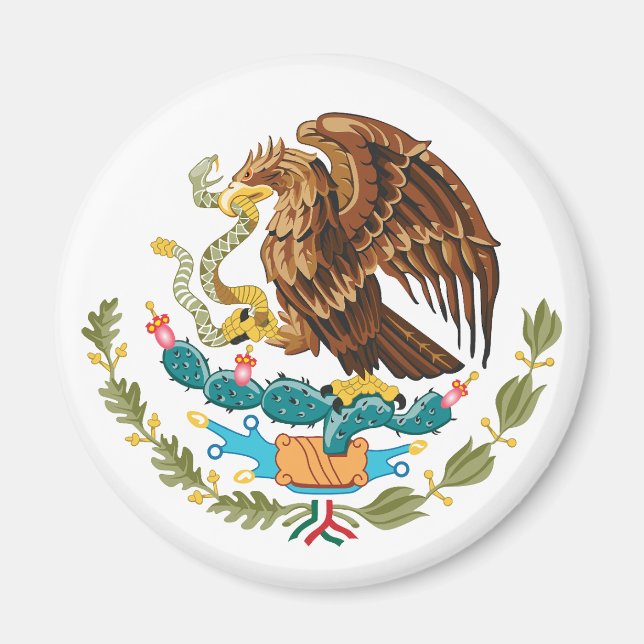 Imán Mexico country coat arms symbol emblem flag eagle (Frente)