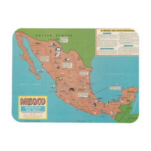 Imán México - Mapa de Muro Centrado en Titulares