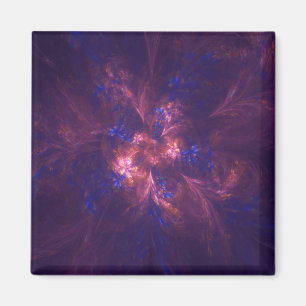 Imán Mezcla De Flores Abstractas, Luces Púrpura Y Azul