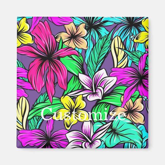 Imán Mezcla de Flores Tropicales Thunder_Cove (Frente)