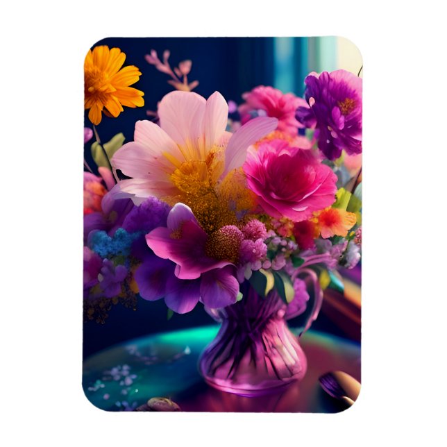 Imán Mezcla de flores Vase 1 (Vertical)
