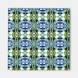 Imán Mezcla de formas en azul y verde claro, metálico