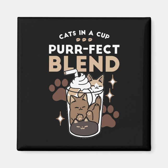 Imán Mezcla perfecta: diseño de café para gato y café (Frente)