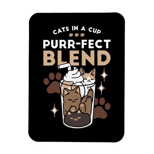 Imán Mezcla perfecta: diseño de café para gato y café (Vertical)