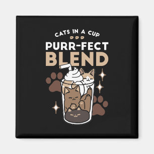 Imán Mezcla perfecta: diseño de café para gato y café