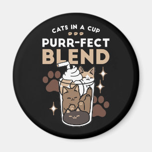 Imán Mezcla perfecta: diseño de café para gato y café