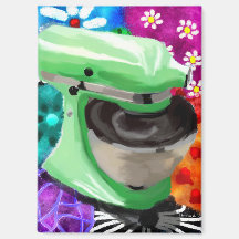 Mezclador Stand Funky Resumen Arte Rosa Verde