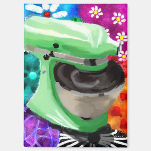 Imán Mezclador Stand Funky Resumen Arte Rosa Verde