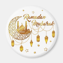 Mezquita y linternas decorativas doradas Ramadan M