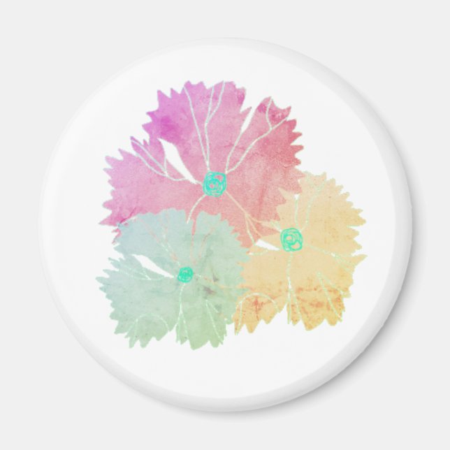 Imán Mgnet con diseño floral (Frente)