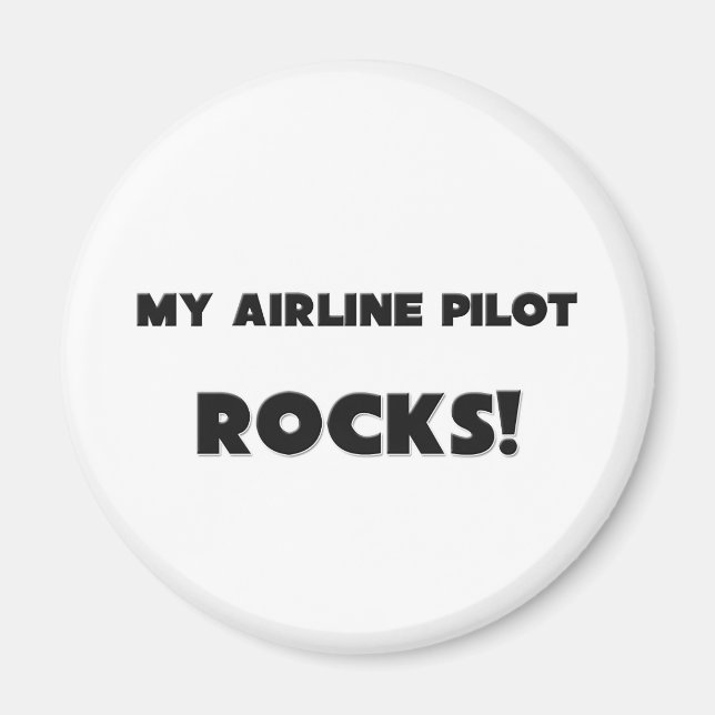 Imán ¡MI aerolínea piloto ROCKS! (Frente)