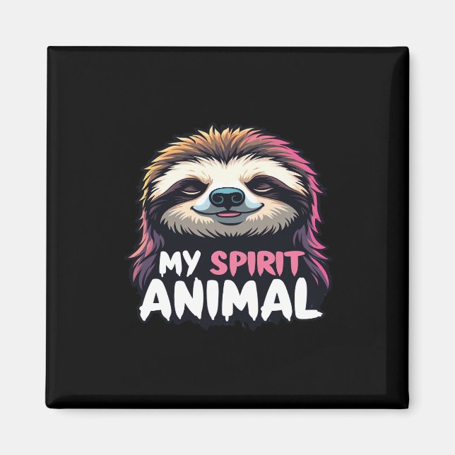 Imán Mi animal espiritual - Diseño holgazán relajado (Frente)