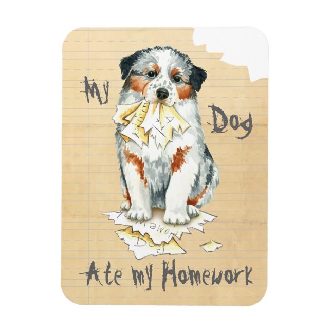 Imán Mi Aussie Ate My Homework (Vertical)