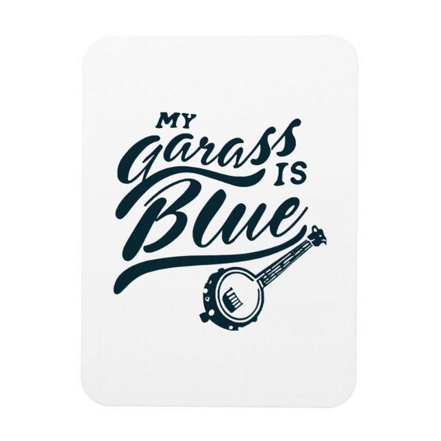Imán Mi banjo de vidrio es azul (Vertical)