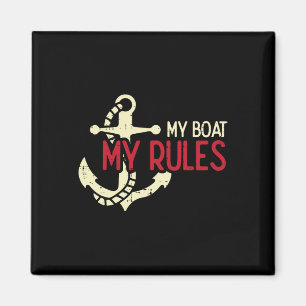 Imán Mi Barco Mis Reglas Ancla Dueño Cool Marinero Homb