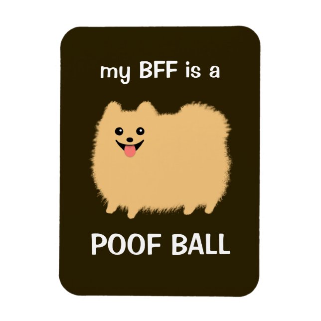 Imán mi BFF es una BOLA DE POBLACIÓN - Perro bumerano g (Vertical)