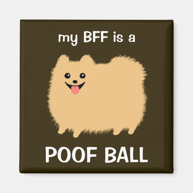 Imán Mi BFF es una pelota de pomerania - Diseño de pimi (Frente)