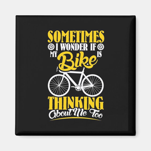 Imán Mi bicicleta pensando en mí (Frente)