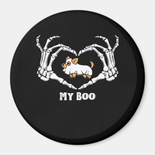 Imán Mi Boo Chihuahua Costume Con Las Manos Del Corazón