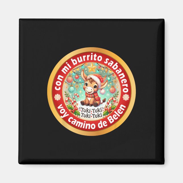 Imán Mi Burrito Sabynero Navidades mexicanos Donkey Spa (Frente)