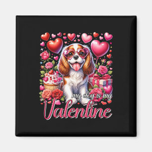 Imán Mi Cavalier King Charles Spaniel es mi San Valentí