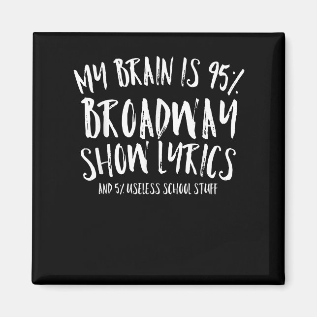 Imán Mi Cerebro Es De 95 Letras De Broadway Que Actúan (Frente)
