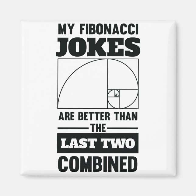 Imán Mi Chiste de Fibonacci Chiste de espiral matemátic (Frente)