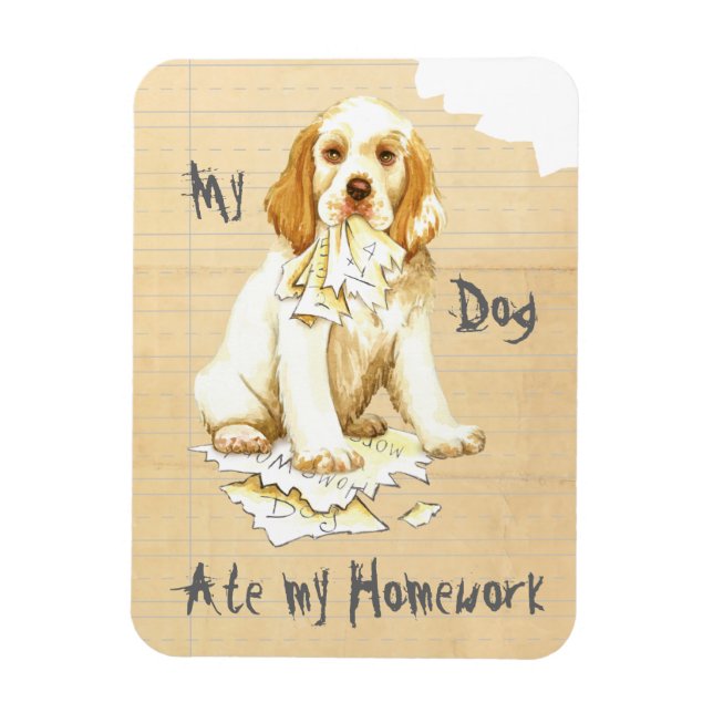 Imán Mi Clumber Spaniel comió mi hogar (Vertical)