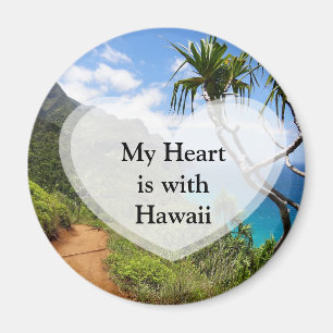 Imán Mi corazón está con el botón Hawaii
