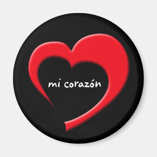 Imán Mi Corazón II Magnet (rojo sobre negro)