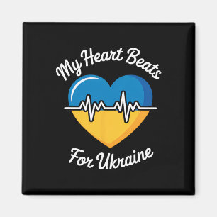 Imán Mi corazón late por Ucrania Corazón Bandera ucrani