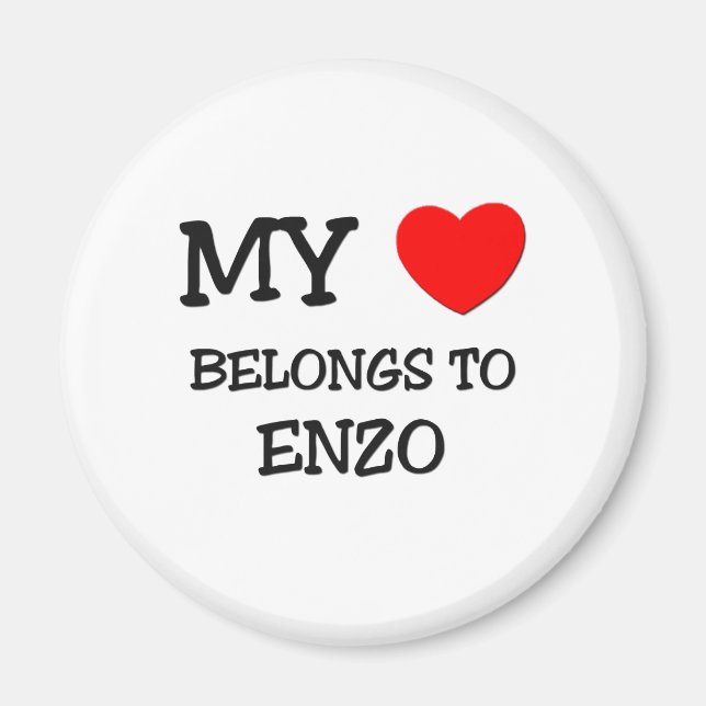 Imán Mi corazón pertenece a Enzo (Frente)
