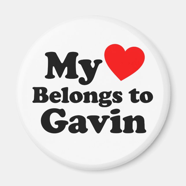 Imán Mi corazón pertenece a Gavin (Frente)