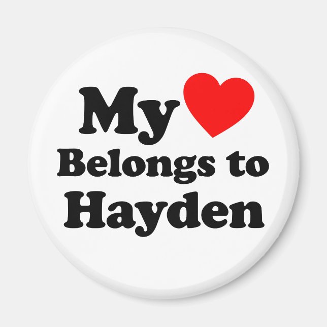 Imán Mi corazón pertenece a Hayden (Frente)