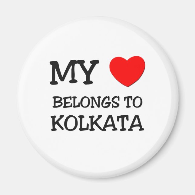 Imán Mi corazón pertenece a KOLKATA (Frente)