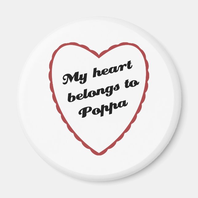 Imán Mi corazón pertenece a Poppa (Frente)