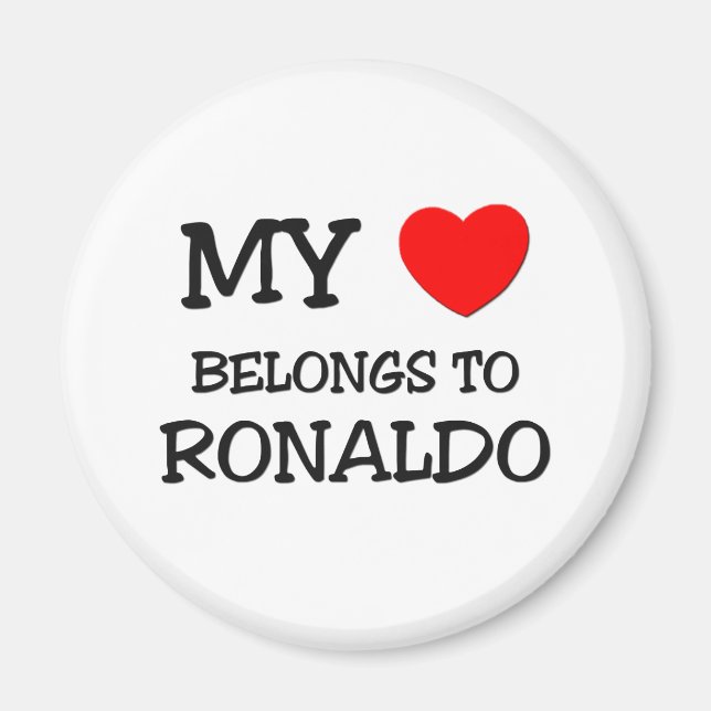 Imán Mi corazón pertenece a Ronaldo (Frente)